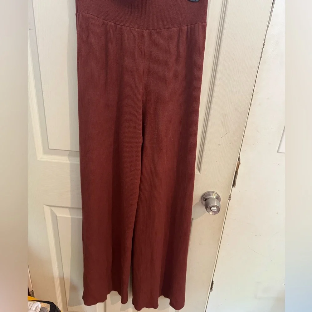 Free People Emilie Sweater Wide Leg Pants Medium In Rust - Picture 3 of 16